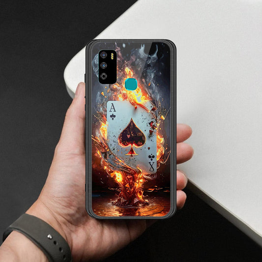 Infinix Hot 9 Play Cover - Ace of Fire Rising Star Design - HQ Ultra Shine Premium Infinity Glass Soft Silicon Borders Case