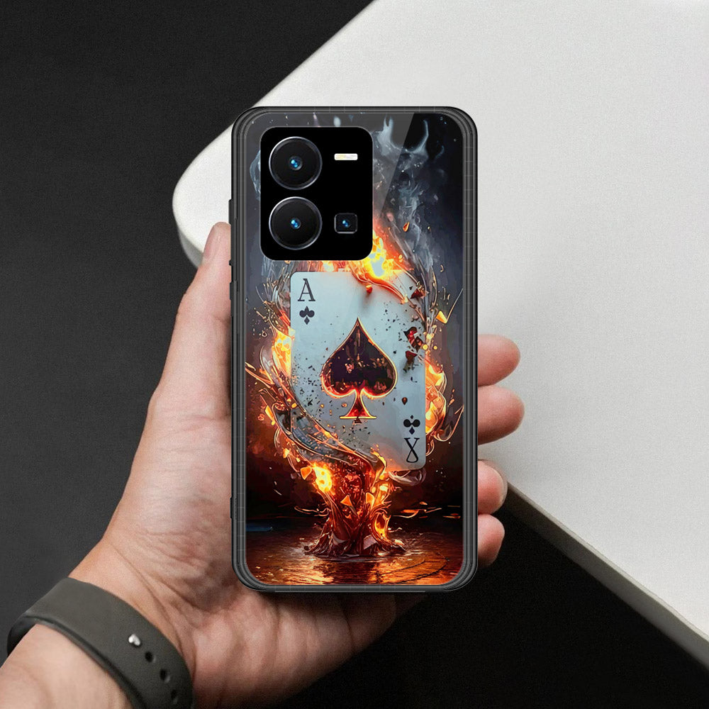 Vivo Y35 Cover - Ace of Fire Rising Star Design - HQ Ultra Shine Premium Infinity Glass Soft Silicon Borders Case