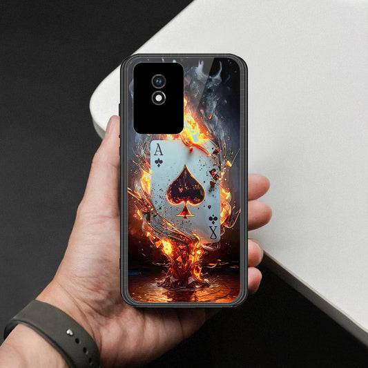 Vivo Y02t Cover - Ace of Fire Rising Star Design - HQ Ultra Shine Premium Infinity Glass Soft Silicon Borders Case