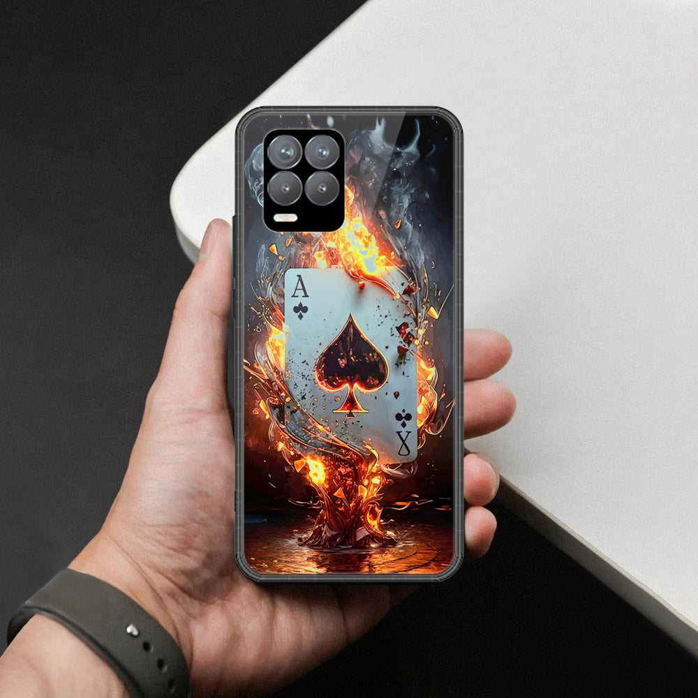 Realme 8 Cover - Ace of Fire Rising Star Design - HQ Ultra Shine Premium Infinity Glass Soft Silicon Borders Case