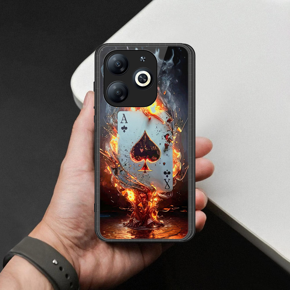 itel P55 4G Cover - Ace of Fire Rising Star Design - HQ Ultra Shine Premium Infinity Glass Soft Silicon Borders Case