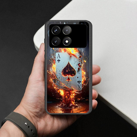 Xiaomi Poco F6 Pro Cover - Ace of Fire Rising Star Design - HQ Ultra Shine Premium Infinity Glass Soft Silicon Borders Case