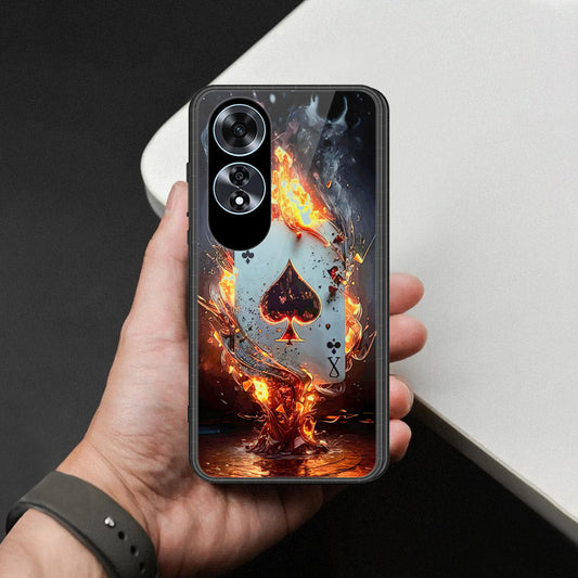 Oppo A60 Cover - Ace of Fire Rising Star Design - HQ Ultra Shine Premium Infinity Glass Soft Silicon Borders Case