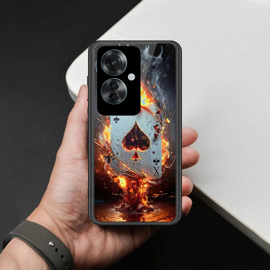 Oppo Reno 11F 5G Cover - Ace of Fire Rising Star Design - HQ Ultra Shine Premium Infinity Glass Soft Silicon Borders Case
