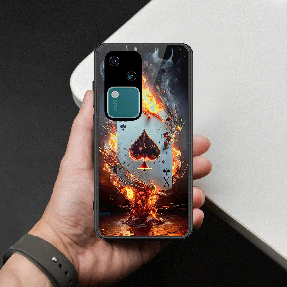 Vivo V30 Cover - Ace of Fire Rising Star Design - HQ Ultra Shine Premium Infinity Glass Soft Silicon Borders Case
