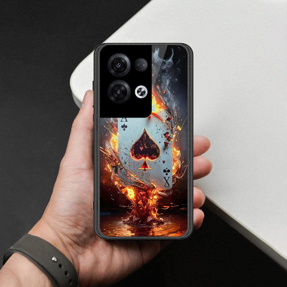 Oppo Reno 8 Pro Plus Cover - Ace of Fire Rising Star Design - HQ Ultra Shine Premium Infinity Glass Soft Silicon Borders Case