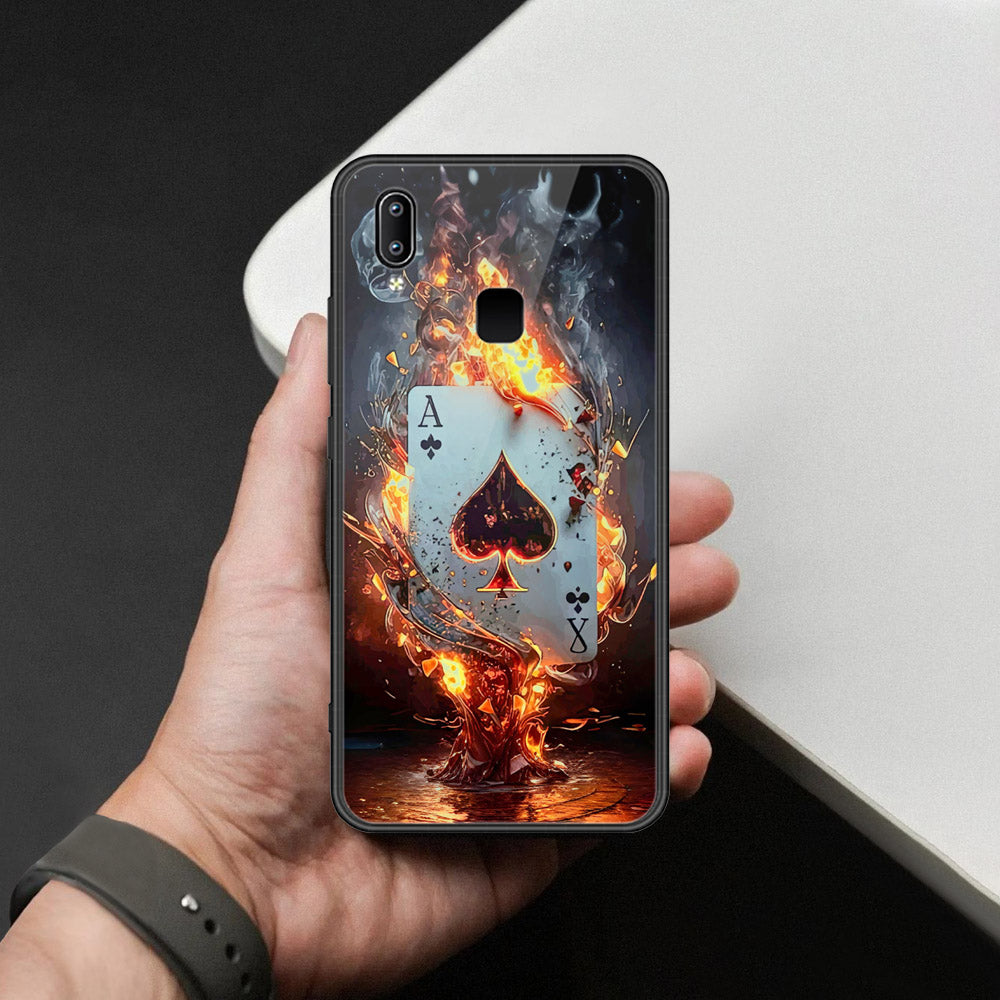 Vivo V9 Cover - Ace of Fire Rising Star Design - HQ Ultra Shine Premium Infinity Glass Soft Silicon Borders Case