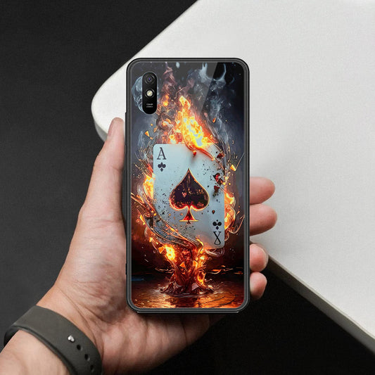 Xiaomi Redmi 9A Cover - Ace of Fire Rising Star Design - HQ Ultra Shine Premium Infinity Glass Soft Silicon Borders Case