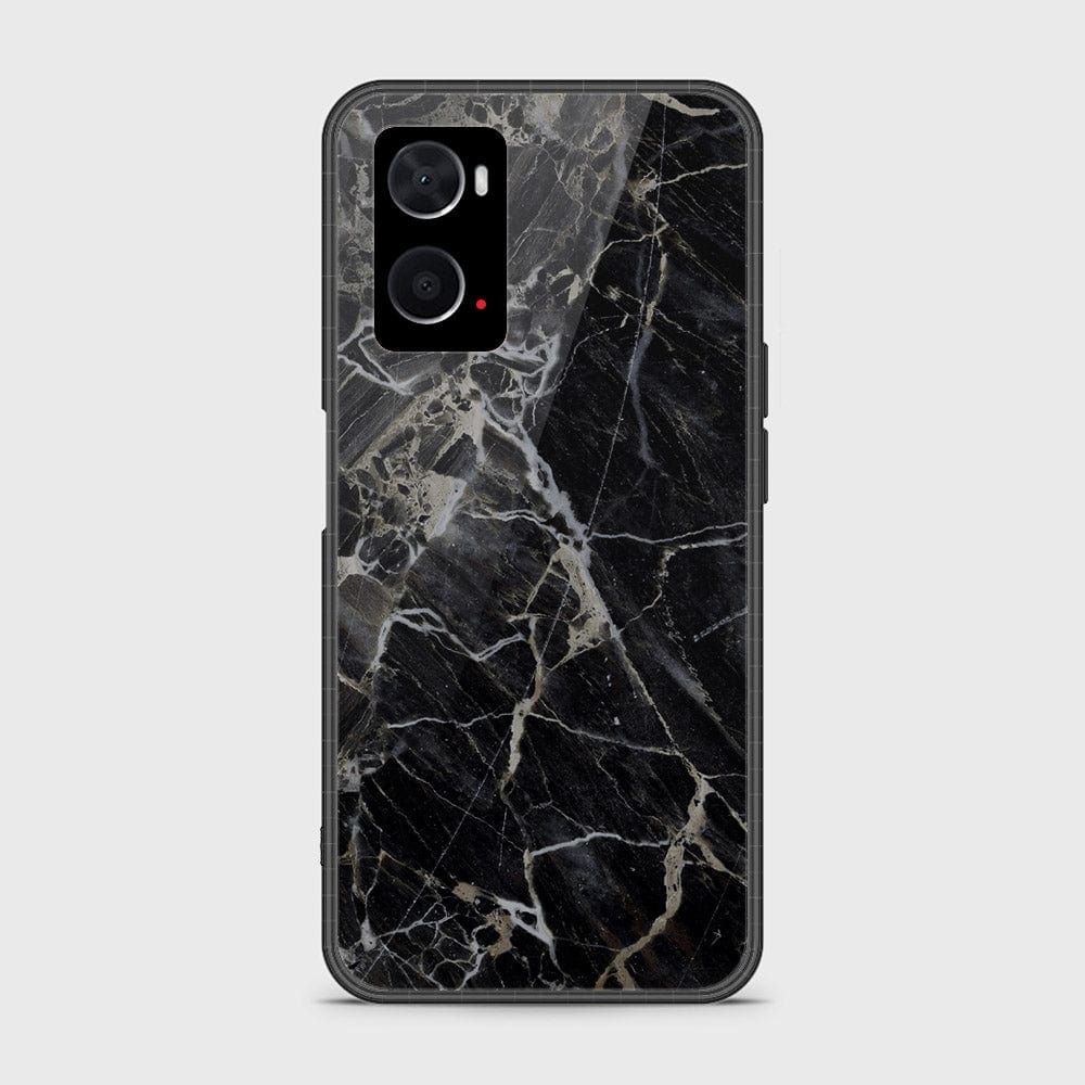 Oppo A76 Cover- Black Marble Series - D23 - HQ Ultra Shine Premium Infinity Glass Soft Silicon Borders Case ( Fast delivery )