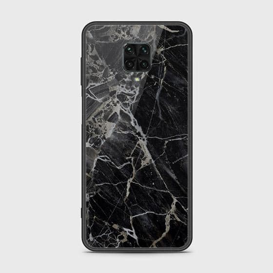 Xiaomi Redmi Note 9S Cover - Black Marble Series - HQ Ultra Shine Premium Infinity Glass Soft Silicon Borders Case (Fast Delivery)
