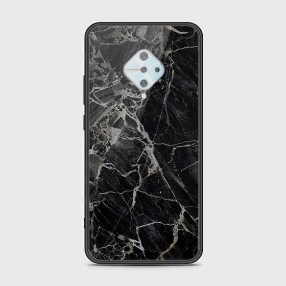 Vivo Y51 (2020 September) Cover - Black Marble Series - HQ Ultra Shine Premium Infinity Glass Soft Silicon Borders Case (Fast Delivery)