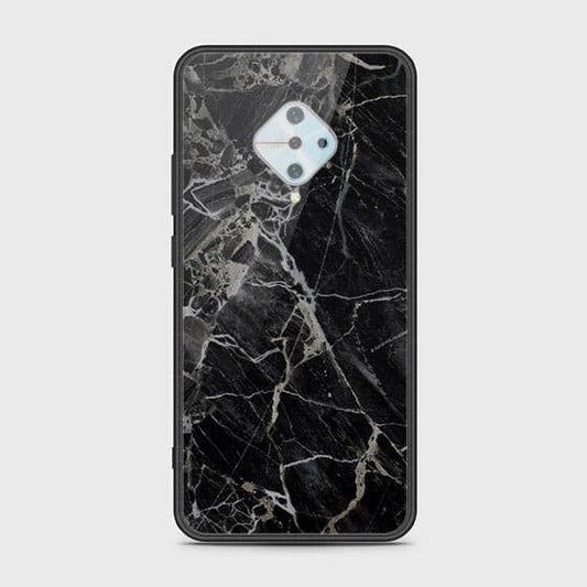 Vivo Y51 (2020 September) Cover - Black Marble Series - HQ Ultra Shine Premium Infinity Glass Soft Silicon Borders Case (Fast Delivery)