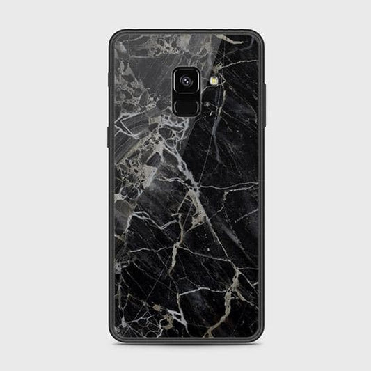 Samsung Galaxy A8 2018 Cover - Black Marble Series - D30 - HQ Ultra Shine Premium Infinity Glass Soft Silicon Borders Case ( Fast Delivery )