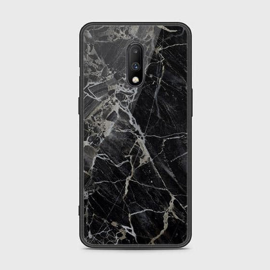 OnePlus 7 Cover - Black Marble Series - HQ Ultra Shine Premium Infinity Glass Soft Silicon Borders Case (Fast Delivery)