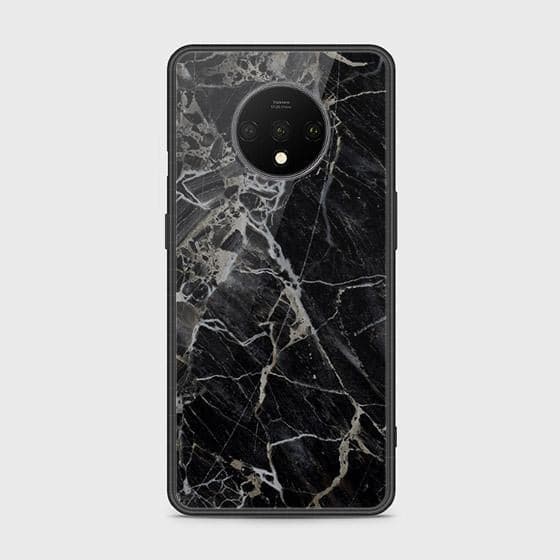 OnePlus 7T Cover - Black Marble Series - HQ Ultra Shine Premium Infinity Glass Soft Silicon Borders Case (Fast Delivery)