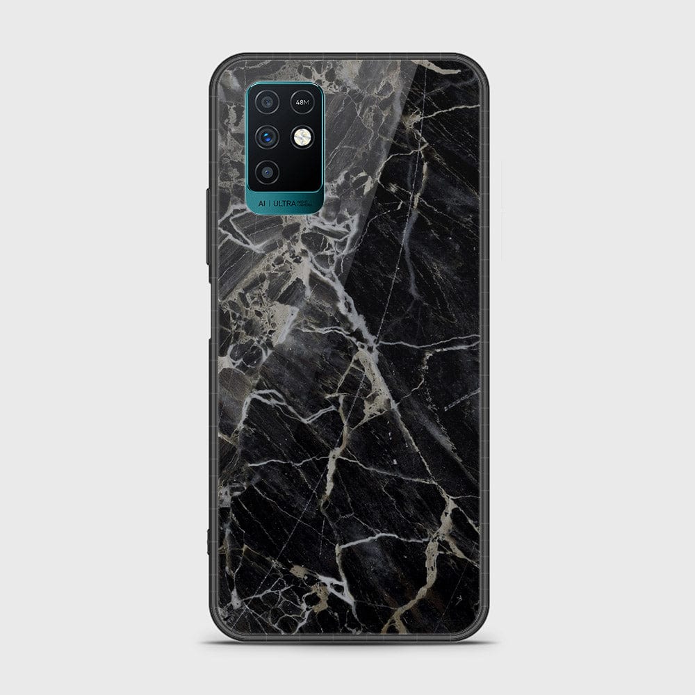 Infinix Note 10 Cover- Black Marble Series - HQ Ultra Shine Premium Infinity Glass Soft Silicon Borders Case (Fast Delivery)