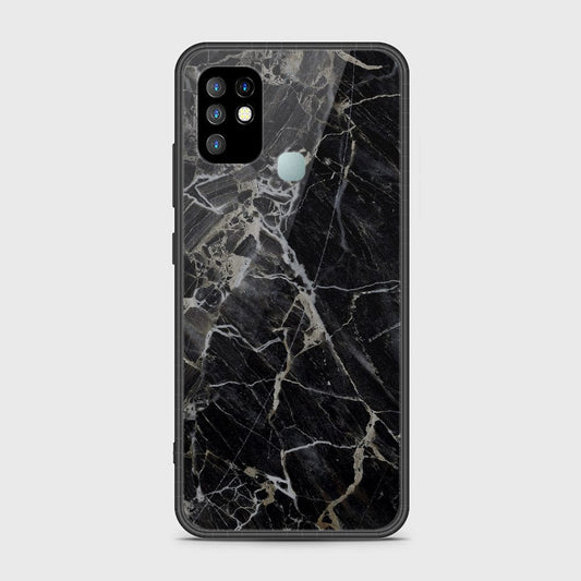 Infinix Hot 10 Cover- Black Marble Series - HQ Ultra Shine Premium Infinity Glass Soft Silicon Borders Case ( Fast Delivery )