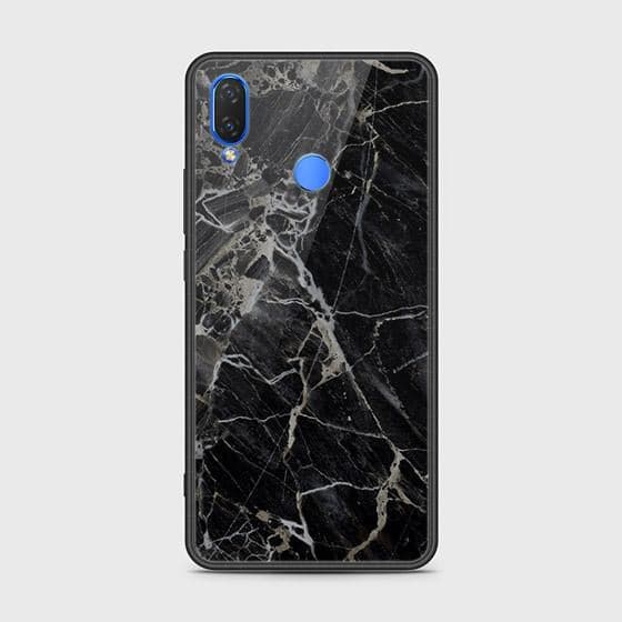 Huawei Y9 2019 Cover - Black Marble Series - D23 - HQ Ultra Shine Premium Infinity Glass Soft Silicon Borders Case ( Fast Delivery )