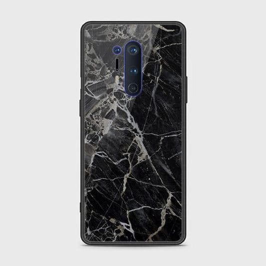 OnePlus 8 Pro Cover - Black Marble Series - HQ Ultra Shine Premium Infinity Glass Soft Silicon Borders Case ( Fast Delivery )