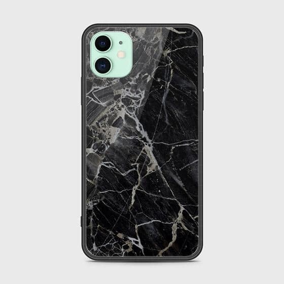 iPhone 11 Cover - Black Marble Series - D20 - HQ Ultra Shine Premium Infinity Glass Soft Silicon Borders Case ( Fast Delivery )