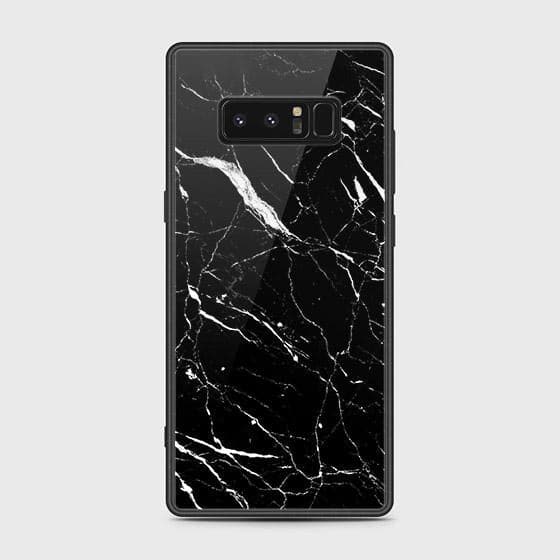 Samsung Galaxy Note 8 Cover - Black Marble Series - HQ Ultra Shine Premium Infinity Glass Soft Silicon Borders Case (Fast Delivery)