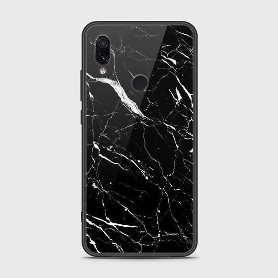 Xiaomi Redmi Note 7 Pro Cover - Black Marble Series - HQ Ultra Shine Premium Infinity Glass Soft Silicon Borders Case (Fast Delivery)