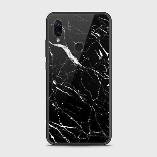 Xiaomi Redmi Note 7 Pro Cover - Black Marble Series - HQ Ultra Shine Premium Infinity Glass Soft Silicon Borders Case (Fast Delivery)