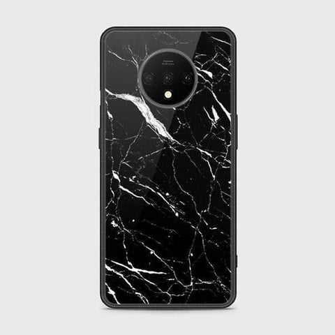 OnePlus 7T Cover - Black Marble Series - HQ Ultra Shine Premium Infinity Glass Soft Silicon Borders Case (Fast Delivery)