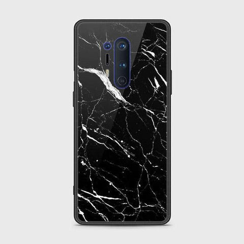 OnePlus 8 Pro Cover - Black Marble Series - HQ Ultra Shine Premium Infinity Glass Soft Silicon Borders Case ( Fast Delivery )