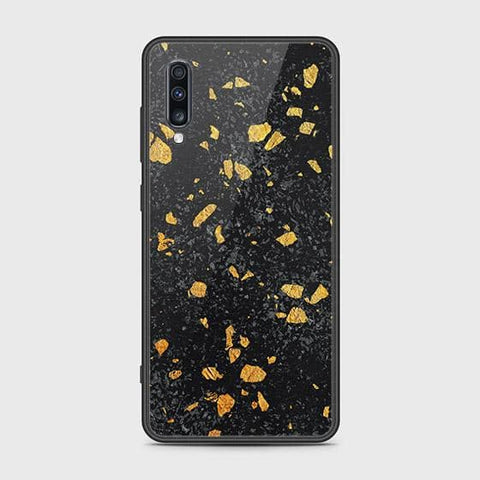 Samsung Galaxy A70s Cover - Black Marble Series - HQ Ultra Shine Premium Infinity Glass Soft Silicon Borders Case