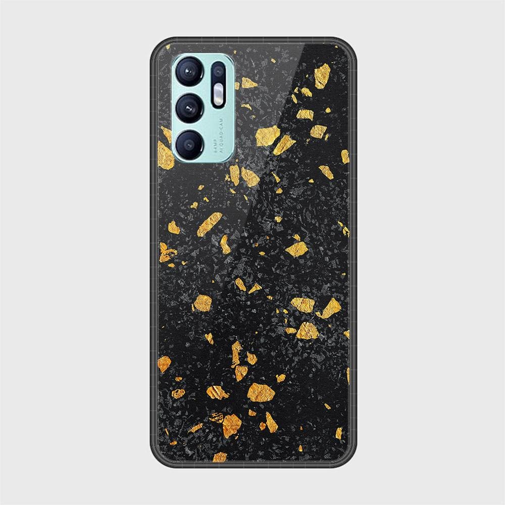 Oppo Reno 6 Cover - Black Marble Series - D14 - HQ Ultra Shine Premium Infinity Glass Soft Silicon Borders Case ( Fast Delivery )