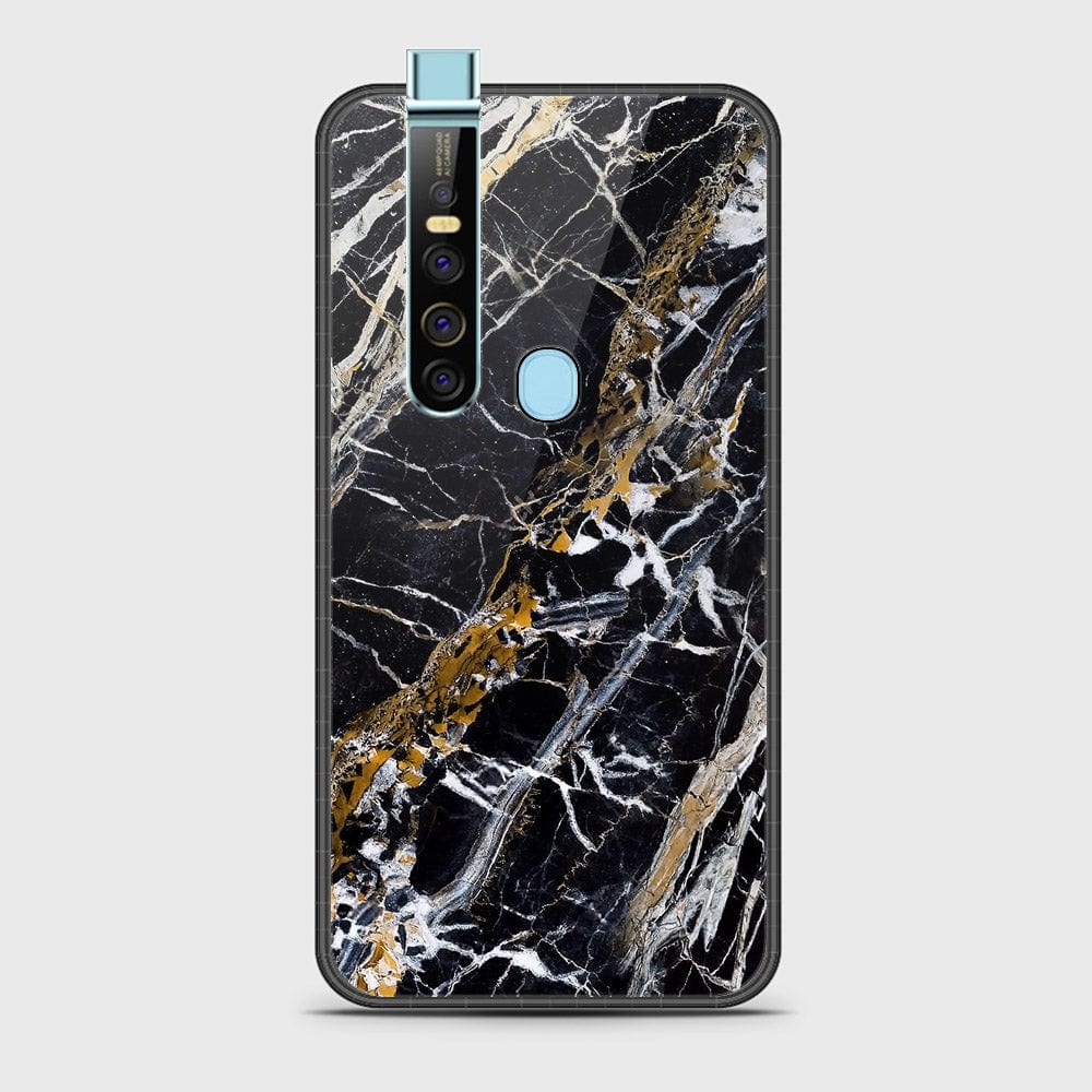 Tecno Camon 15 Premier Cover- Black Marble Series - HQ Ultra Shine Premium Infinity Glass Soft Silicon Borders Case (Fast Delivery)