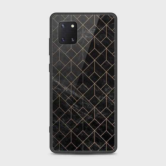 Samsung Galaxy A81 Cover - Black Marble Series - D27 - HQ Ultra Shine Premium Infinity Glass Soft Silicon Borders Case ( Fast Delivery )