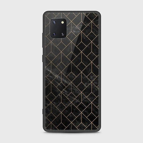 Samsung Galaxy Note 10 Lite Cover - Black Marble Series - D27 - HQ Ultra Shine Premium Infinity Glass Soft Silicon Borders Case ( Fast Delivery )