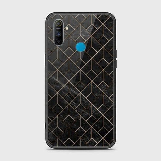 Realme C3 Cover - Black Marble Series - D293  - HQ Ultra Shine Premium Infinity Glass Soft Silicon Borders Case ( Fast Delivery )