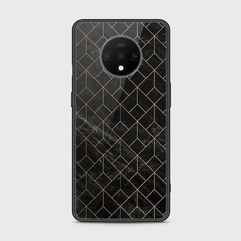 OnePlus 7T Cover - Black Marble Series - HQ Ultra Shine Premium Infinity Glass Soft Silicon Borders Case (Fast Delivery)