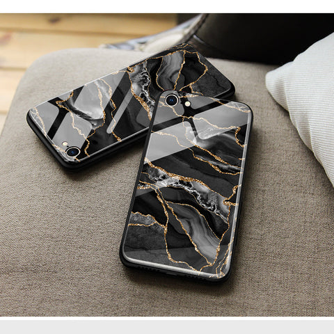 Samsung Galaxy M21 Cover - Black Marble Series  - HQ Ultra Shine Premium Infinity Glass Soft Silicon Borders Case