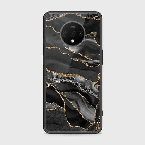 OnePlus 7T Cover - Black Marble Series - HQ Ultra Shine Premium Infinity Glass Soft Silicon Borders Case (Fast Delivery)