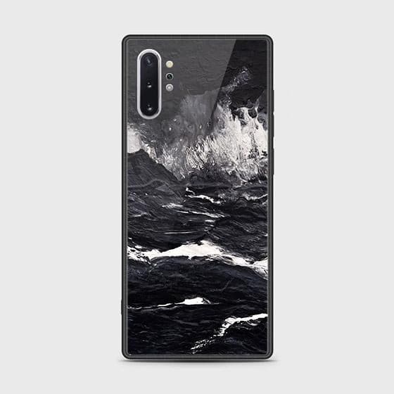 Samsung Galaxy Note 10 Plus Cover - Black Marble Series - D327 - HQ Ultra Shine Premium Infinity Glass Soft Silicon Borders Case ( Fast Delivery )