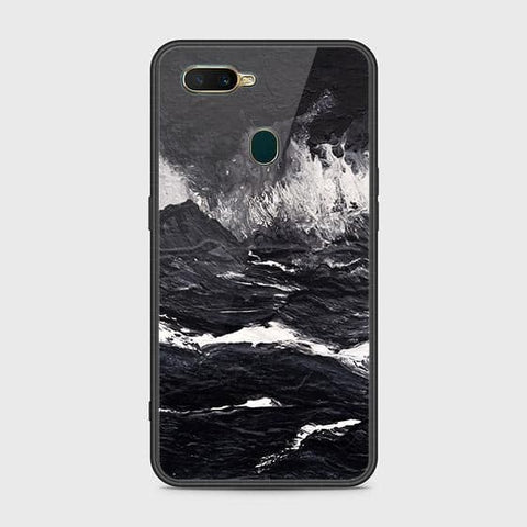 Oppo A12s Cover - Black Marble Series - HQ Ultra Shine Premium Infinity Glass Soft Silicon Borders Case (Fast Delivery)