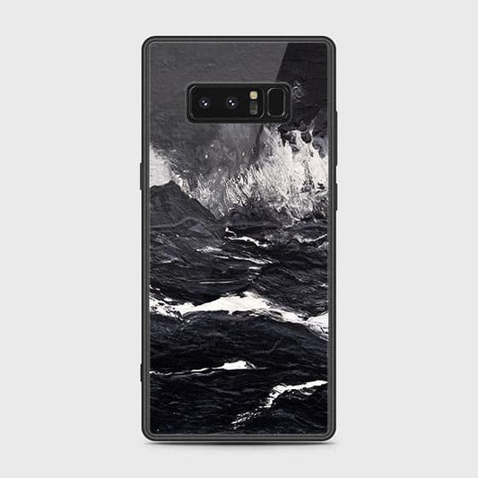 Samsung Galaxy Note 8 Cover - Black Marble Series - HQ Ultra Shine Premium Infinity Glass Soft Silicon Borders Case ( Fast Delivery )