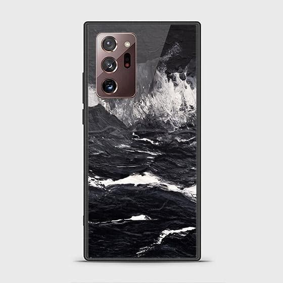 Samsung Galaxy Note 20 Ultra Cover - Black Marble Series - HQ Ultra Shine Premium Infinity Glass Soft Silicon Borders Case (Fast Delivery)