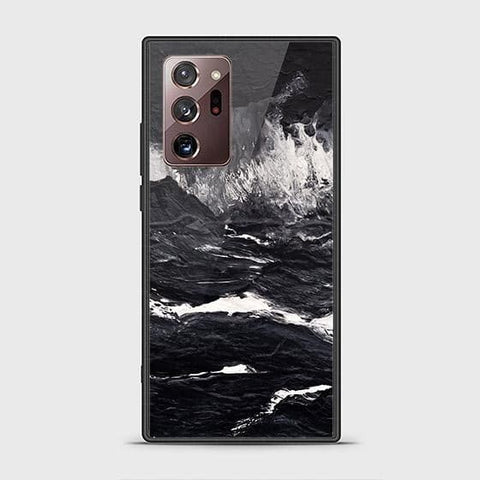 Samsung Galaxy Note 20 Ultra Cover - Black Marble Series - HQ Ultra Shine Premium Infinity Glass Soft Silicon Borders Case (Fast Delivery)