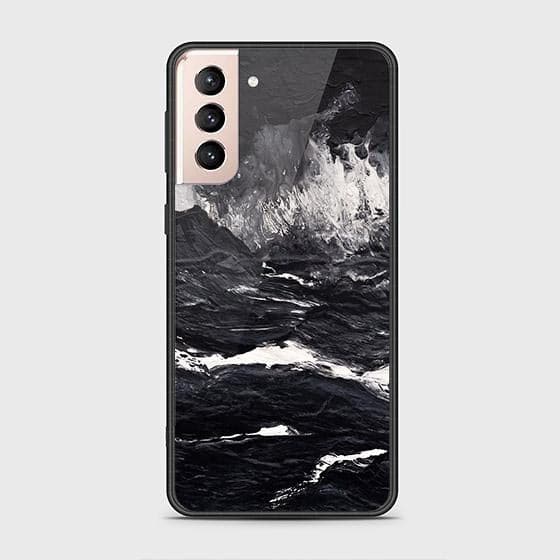 Samsung Galaxy S21 5G Cover - Black Marble Series - D1 - HQ Ultra Shine Premium Infinity Glass Soft Silicon Borders Case ( Fast Delivery )
