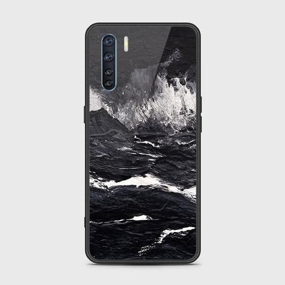 Oppo F15 Cover - Black Marble Series - HQ Ultra Shine Premium Infinity Glass Soft Silicon Borders Case (Fast Delivery)