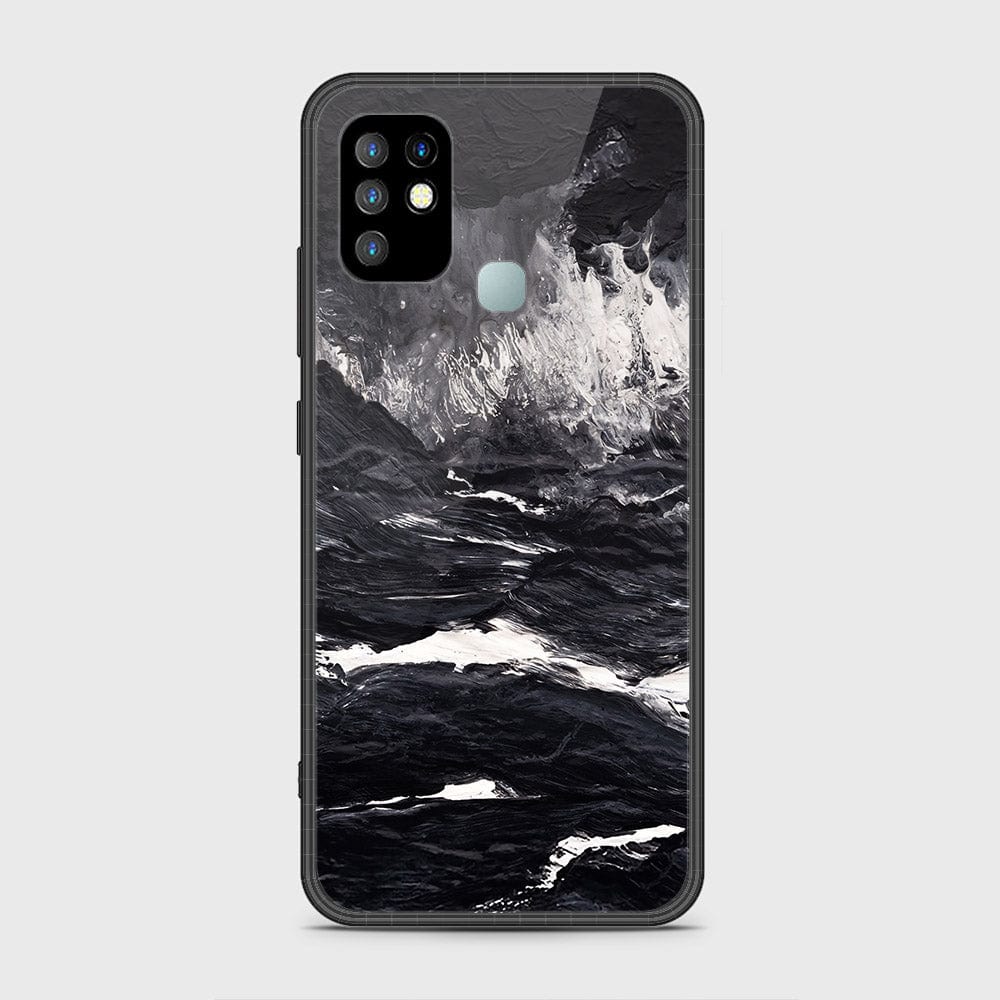 Infinix Hot 10 Cover- Black Marble Series - D270 - HQ Ultra Shine Premium Infinity Glass Soft Silicon Borders Case ( Fast Delivery )
