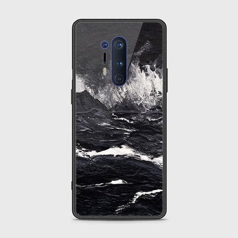 OnePlus 8 Pro Cover - Black Marble Series - HQ Ultra Shine Premium Infinity Glass Soft Silicon Borders Case ( Fast Delivery )