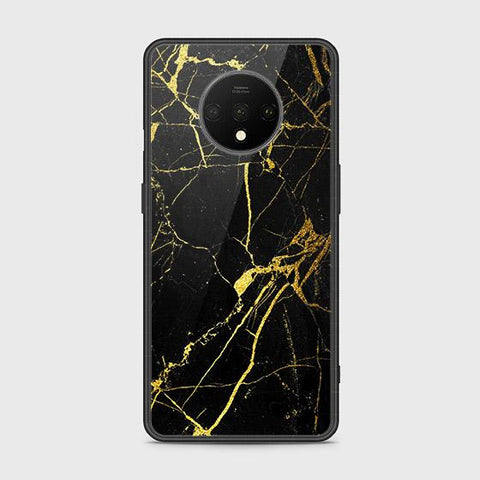 OnePlus 7T Cover - Black Marble Series - HQ Ultra Shine Premium Infinity Glass Soft Silicon Borders Case (Fast Delivery)