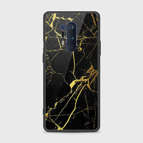 OnePlus 8 Pro Cover - Black Marble Series - HQ Ultra Shine Premium Infinity Glass Soft Silicon Borders Case ( Fast Delivery )