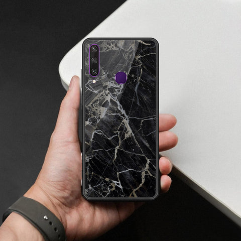 Honor 7A Cover - Black Marble Series  - HQ Ultra Shine Premium Infinity Glass Soft Silicon Borders Case